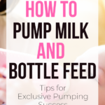 woman bottle feeding breast milk to a new baby