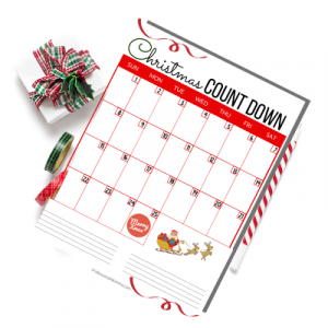2019 Christmas Countdown Calendar Template