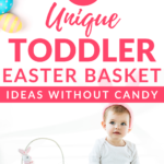 Toddler Sitting Next to Easter Basket