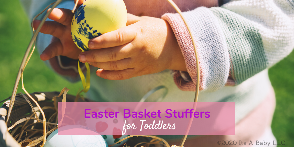 toddler with easter basket